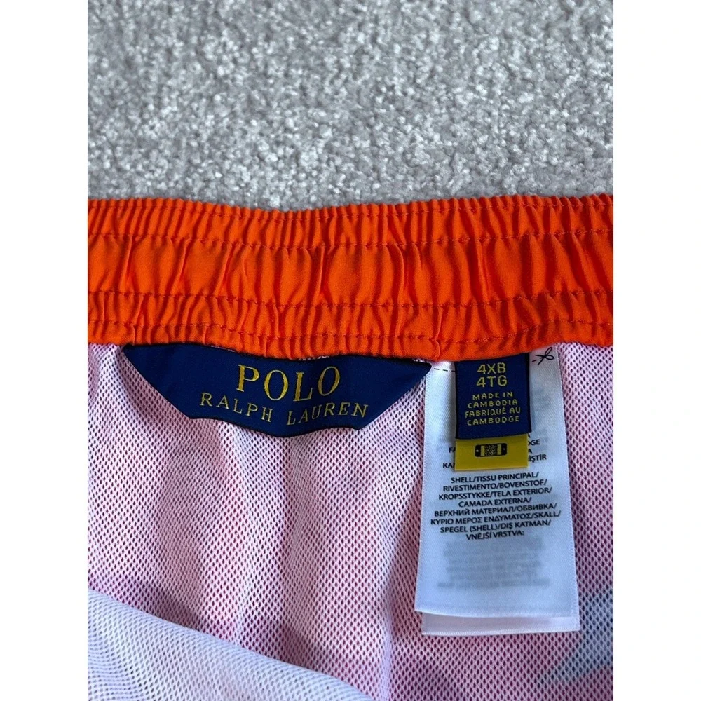 Polo Ralph Lauren Mens Orange Swim Trunks 4XB New NWT 004 - Picture 5 of 7